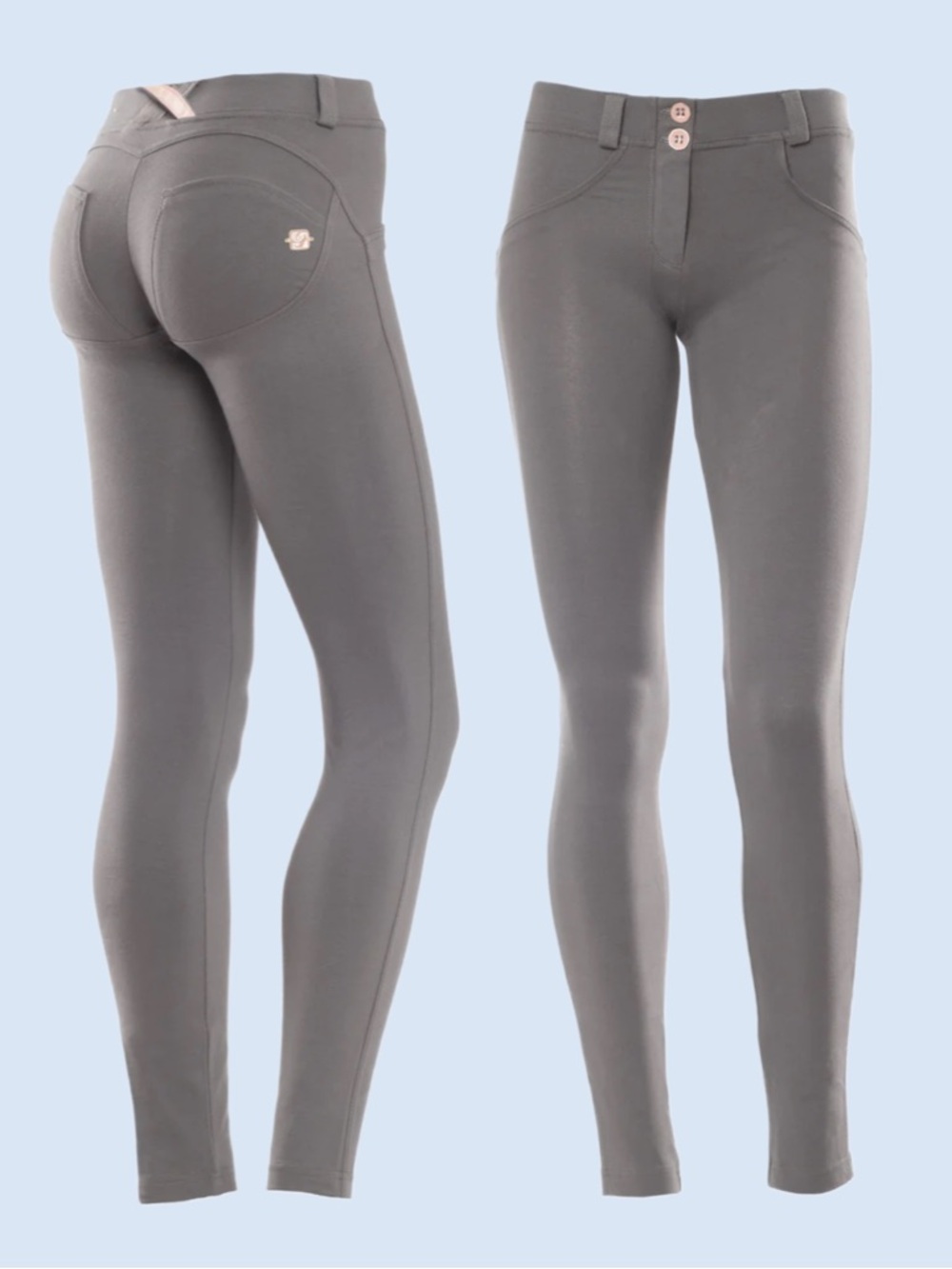 Freddy WR.UP Gray SLounge Small Italian Sculpting Skinny Stretch Low Rise Ankle